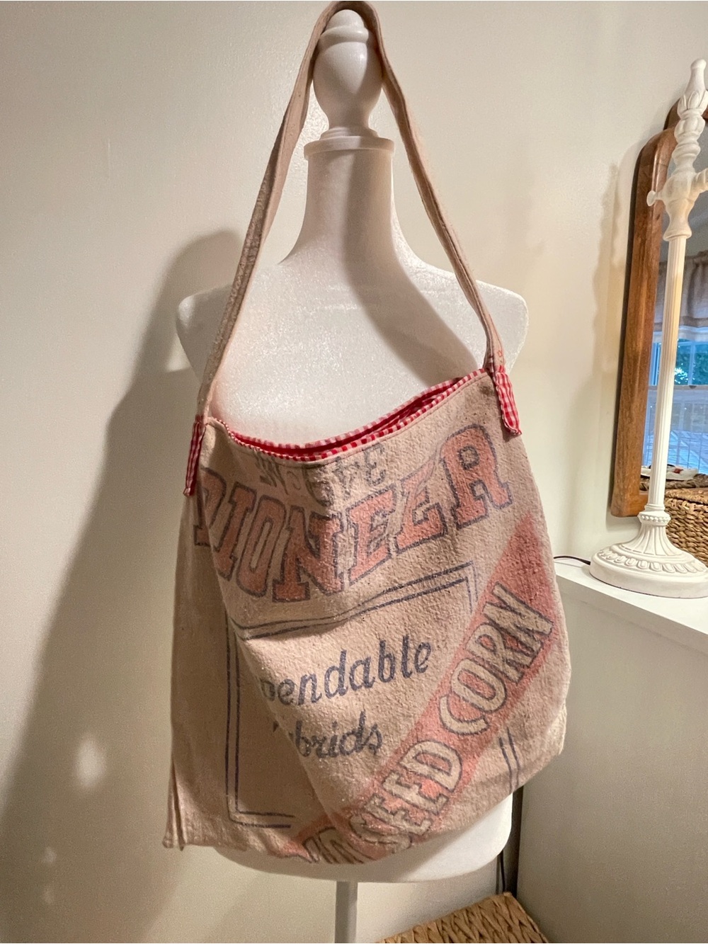 PIONEER Pink and Navy Seed Corn Graphic Towel